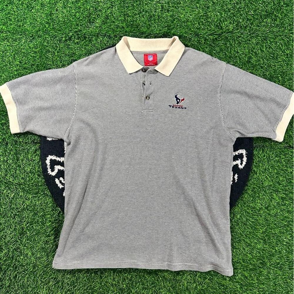 Striped NFL brand Houston Texans Polo Shirt - XL